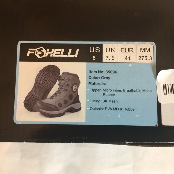 Foxelli Hiking Boots model 35096 Size 8 Gray - Picture 9 of 14